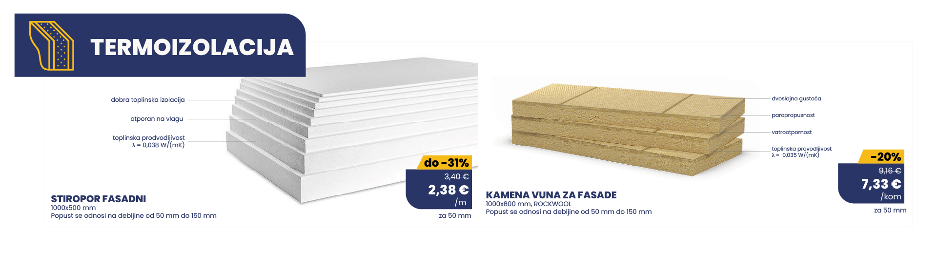 termoizolacija eps i mw 6/25