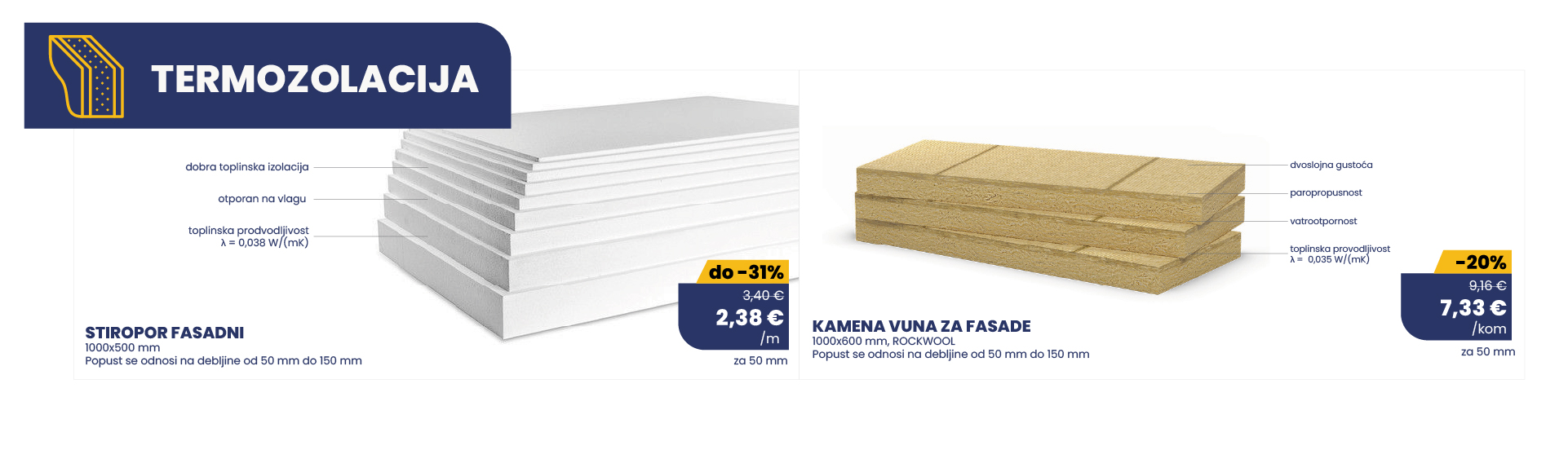 termoizolacija eps i mw 6/25
